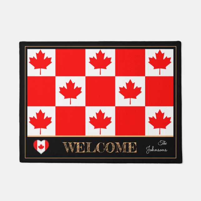 Canada & Canadian Flag house mats /sports Welcome (Front)