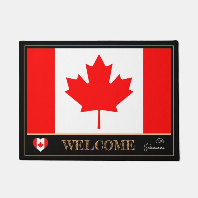 Canada & Canadian Flag house mats /sports Welcome (Front)
