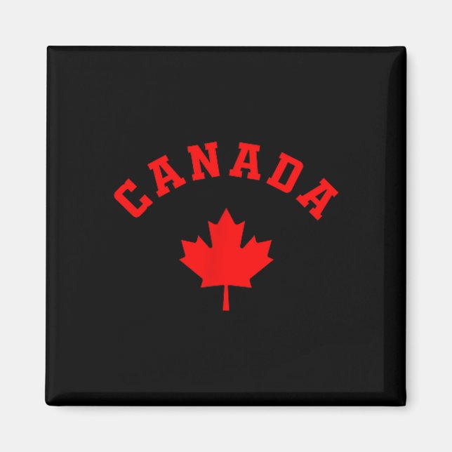 Canada canadian flag maple leaf hiking skiing magnet (Front)
