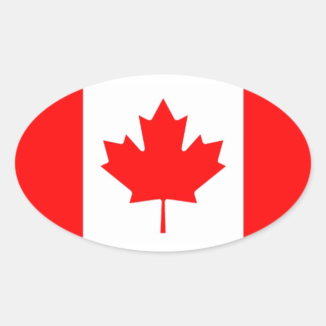 Canada - Canadian Flag Oval Sticker (Front)