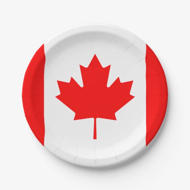 Canada (Canadian) Flag Paper Plate (Front)
