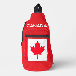 CANADA. Canadian flag. Patriotic. Sling Bag
