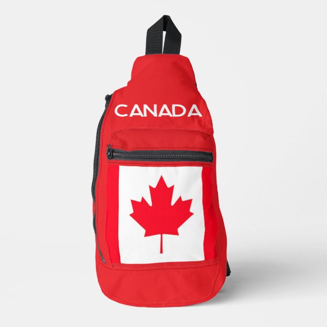 CANADA. Canadian flag. Patriotic. Sling Bag (Front)