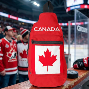 CANADA. Canadian flag. Patriotic. Sling Bag