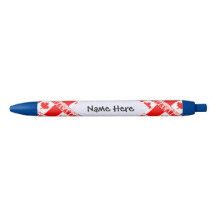 Canada Canadian Flag Tiled Personalised  Black Ink Pen