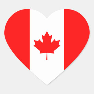 Canada/Canadian Heart Flag Heart Sticker