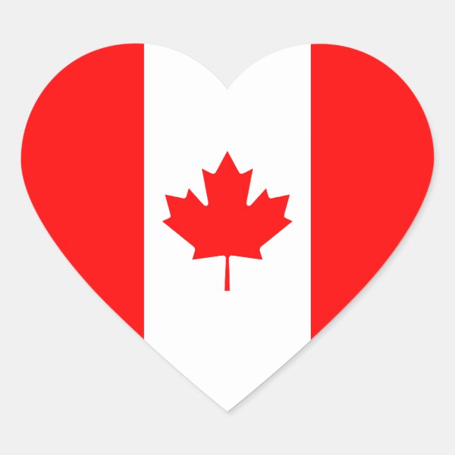 Canada/Canadian Heart Flag Sticker (Front)