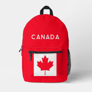 CANADA. Canadian maple leaf flag. Patriotic. Printed Backpack