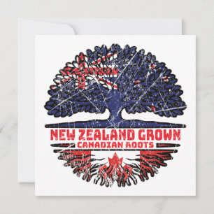 Canada Canadian New Zealand New Zealander Tree Card