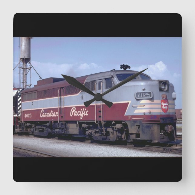Canada, Canadian Pacific_Trains of the World Square Wall Clock (Front)