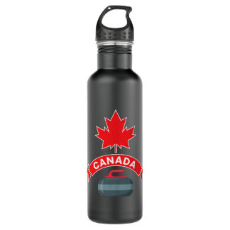 Canada Canadian Team Curling Red White Winter Spor 710 Ml Water Bottle