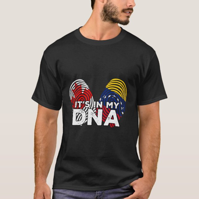 Canada Canadian Venezuela Venezuelan Mixed Dna Fla T-Shirt (Front)