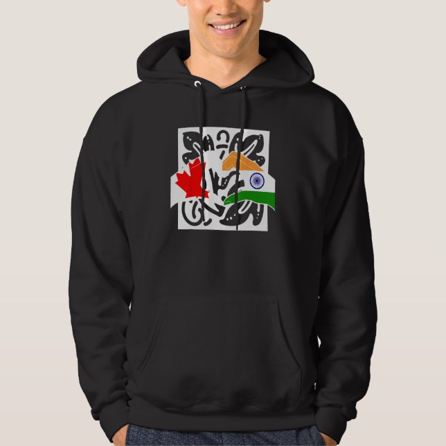 Canada Canadians India Indian Mixed DNA Flag Hoodie (Front)