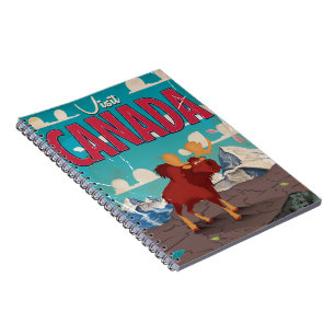 Canada Cartoon Vintage Poster Notebook