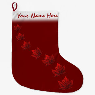 Canada Christmas Stocking Red Maple Leaf Stockings