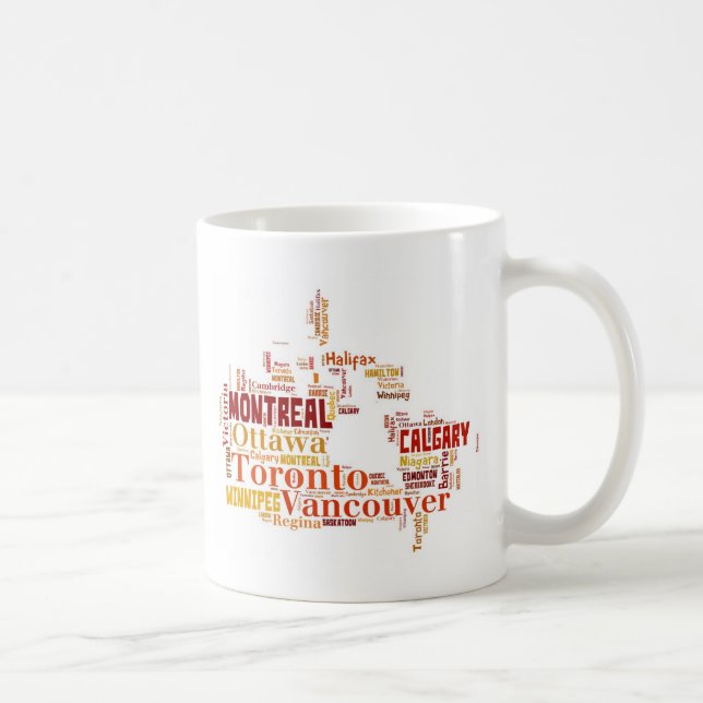 Canada Cities Word Art Coffee Mug (Right)