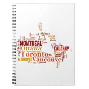 Canada Cities Word Art Notebook