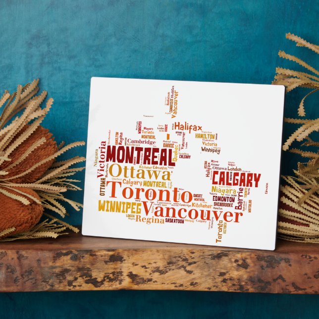 Canada Cities Word Art  Plaque (Side)