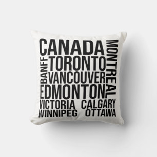 Canada Cities Word Art - Toronto Travel Cushion