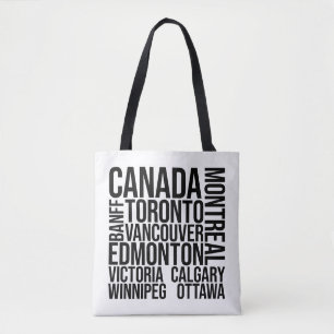 Canada Cities Word Art - Toronto Travel Tote Bag