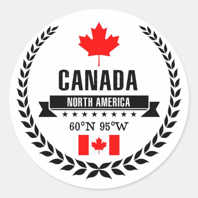 Canada Classic Round Sticker (Front)
