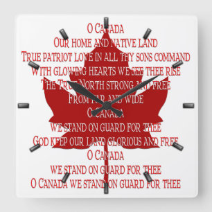 Canada Clock Canadian Anthem Souvenir Clock