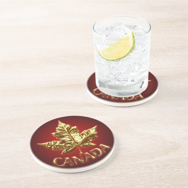 Canada Coaster Souvenir Coaster Gold Canada Gifts (Side)
