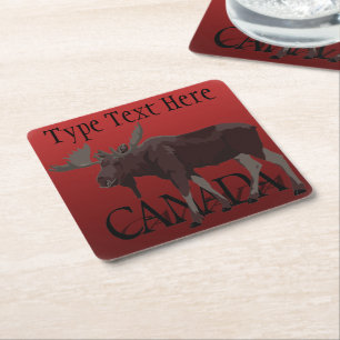 Canada Coasters Moose Art Canada Drink Coasters
