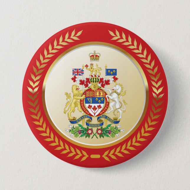 Canada Coat of Arms 7.5 Cm Round Badge (Front)