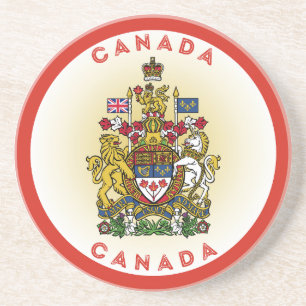 Canada Coat of Arms Circle Shape Coaster