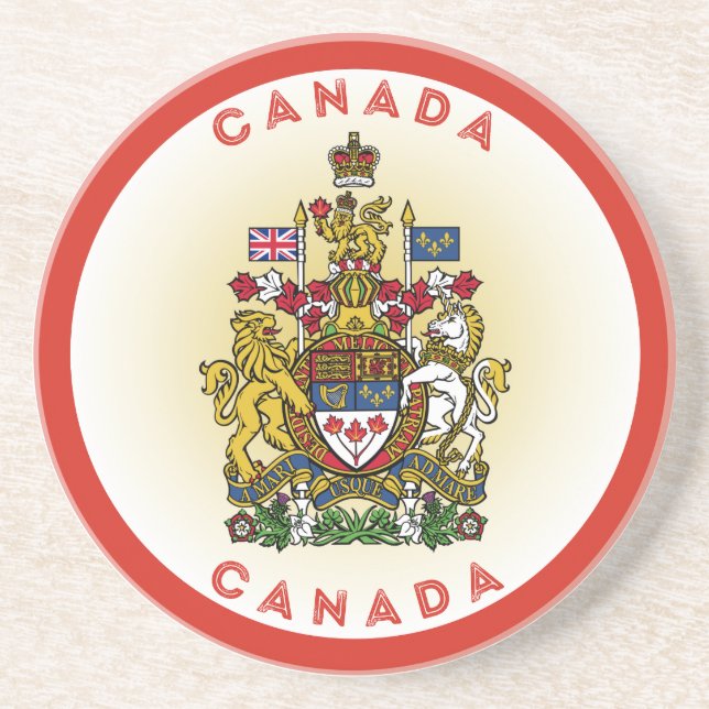 Canada Coat of Arms Circle Shape Coaster (Front)