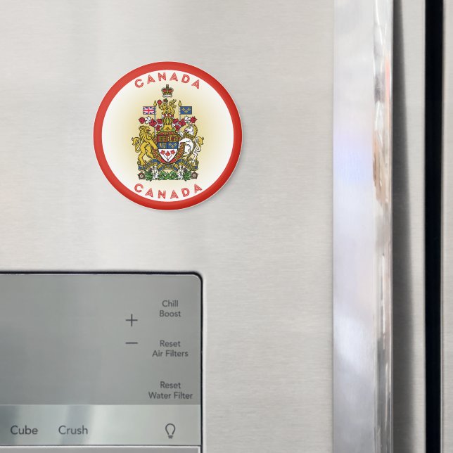 Canada Coat of Arms Circle Shape Magnet (In Situ (Fridge))