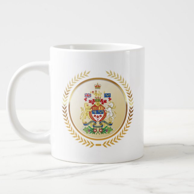 Canada Coat of Arms Large Coffee Mug (Left)