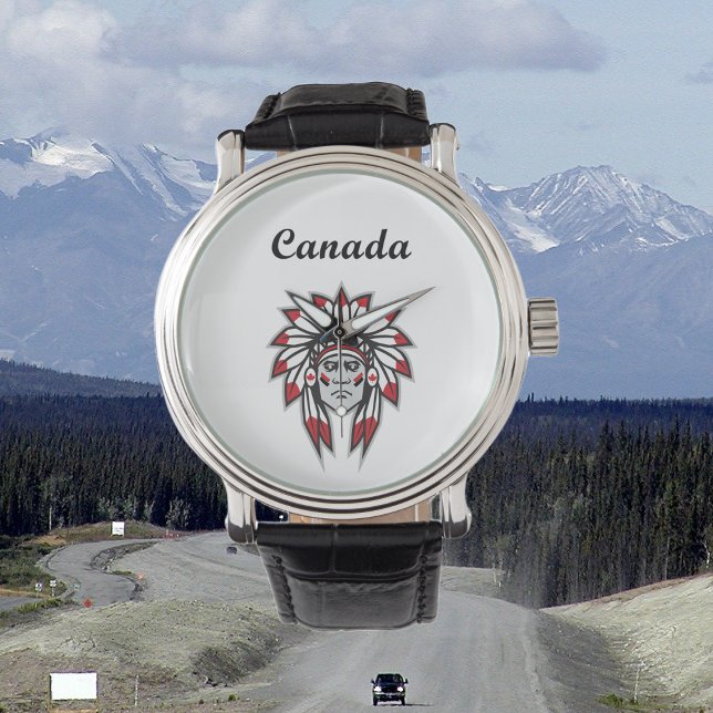 Canada Colorful Native American Indian Chief Watch (Creator Uploaded)