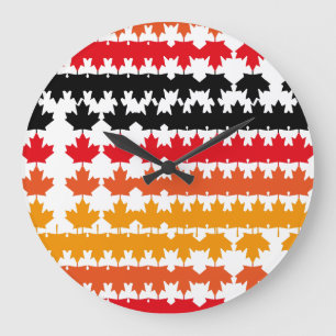 CANADA COLORS MAPLE BY MASANSER PIXELAT LARGE CLOCK