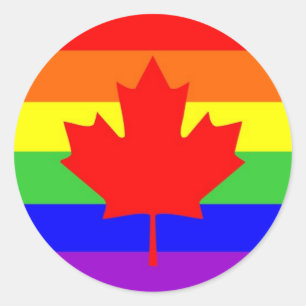 canada country gay proud rainbow flag classic round sticker
