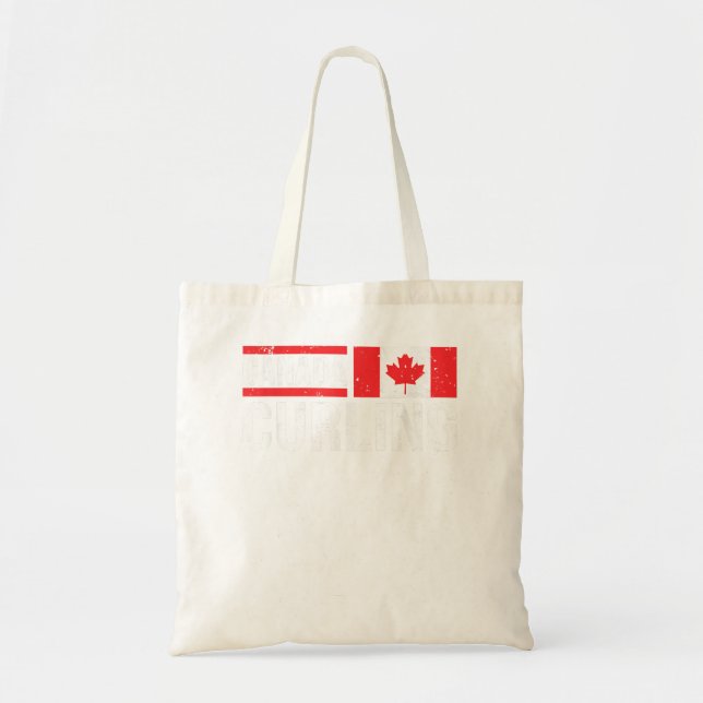 Canada Curling Canadian Flag Sport Curler Skip Tea Tote Bag (Front)