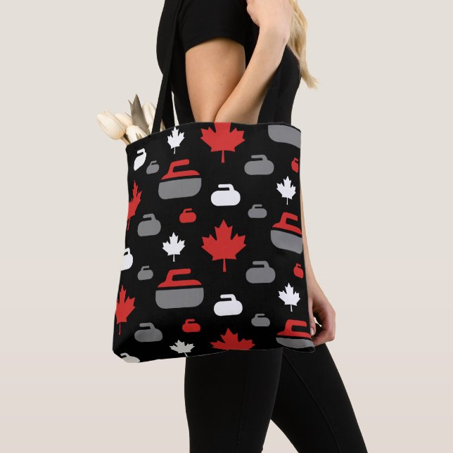 Canada Curling Rocks Tote Bag (Close Up)
