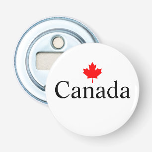 Canada custom text with red maple leaf minimalist bottle opener