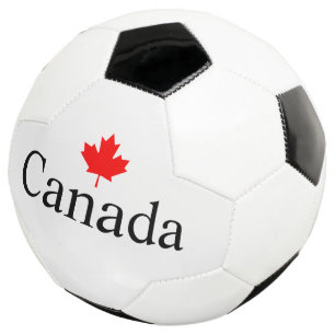 Canada custom text with red maple leaf minimalist football