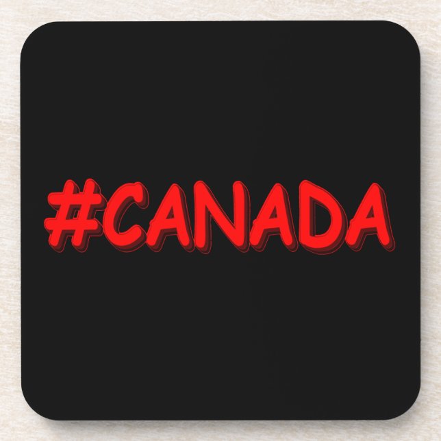  "#CANADA" Cute Expression Design. Buy Now Coaster (Front)