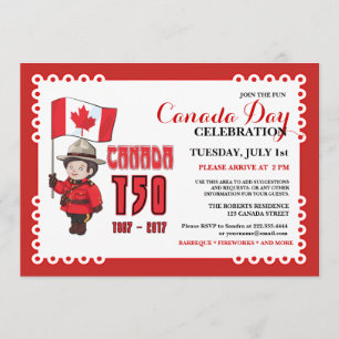 Canada Day 150 BBQ Celebration Invitation