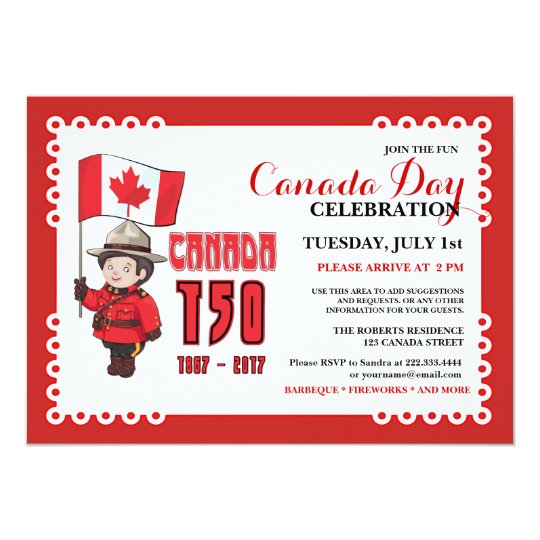 Canada Day 150 BBQ Celebration Invitation