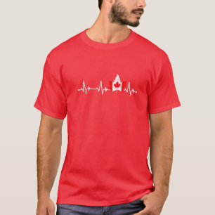 Canada Day 2022 Heartbeat Maple Leaf Canada Flag C T-Shirt