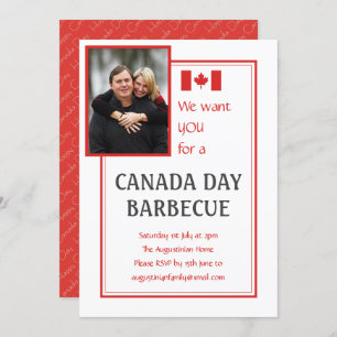 CANADA DAY BBQ BARBECUE Customisable PHOTO Invitation