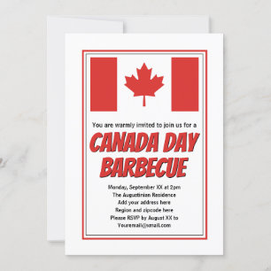 Canada Day BBQ Barbecue Invitation