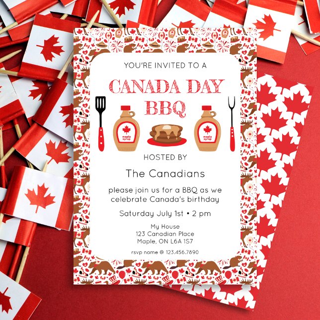 Canada Day BBQ Canadian Invitation (Creator Uploaded)