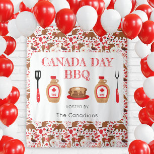 Canada Day BBQ Canadian Tapestry Backdrop