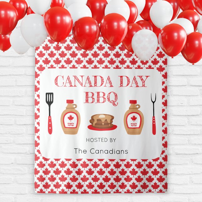 Canada Day BBQ Maple Leaf Tapestry Backdrop (Creator Uploaded)