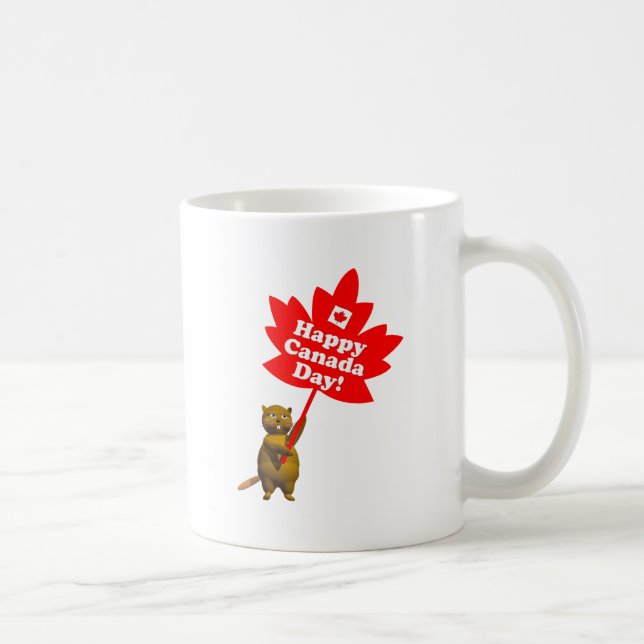 Canada Day Beaver and Maple Leaf Coffee Mug (Right)